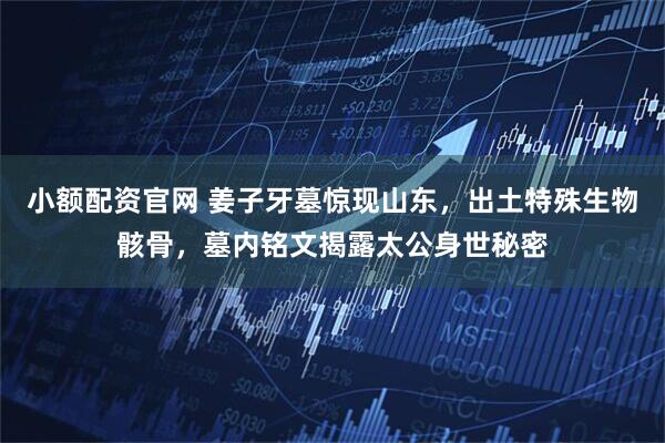 小额配资官网 姜子牙墓惊现山东,出土特殊生物骸骨,墓内铭文揭露太公身世秘密